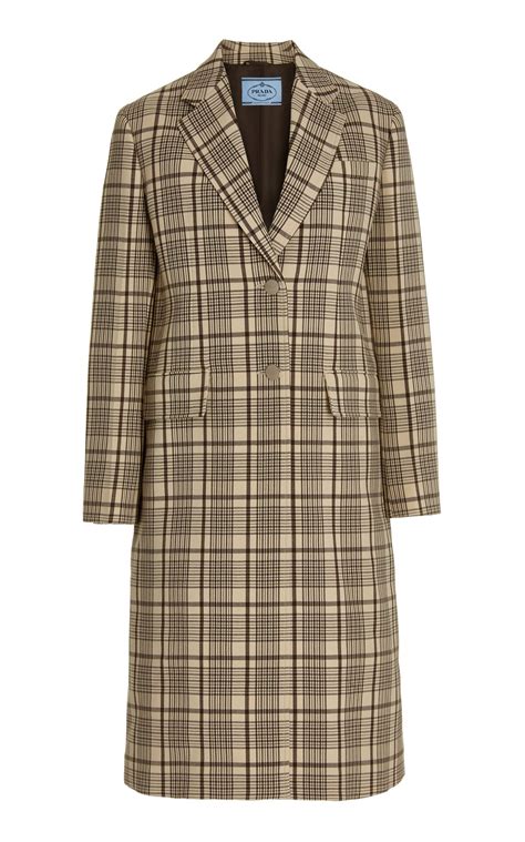 prada plaid coat|prada coat women's sale.